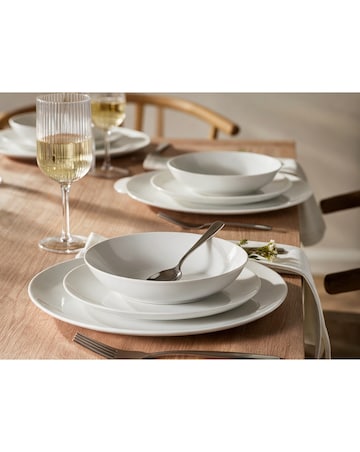 18pc Everyday Round White Dinner Set
