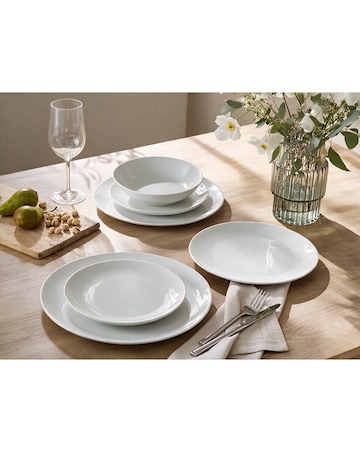 18pc Everyday Round White Dinner Set