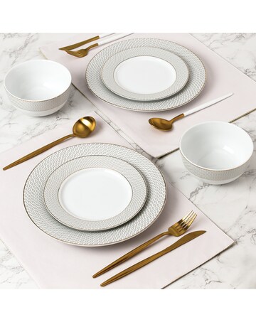 12pc Premium Diamond & Gold Dinner Set