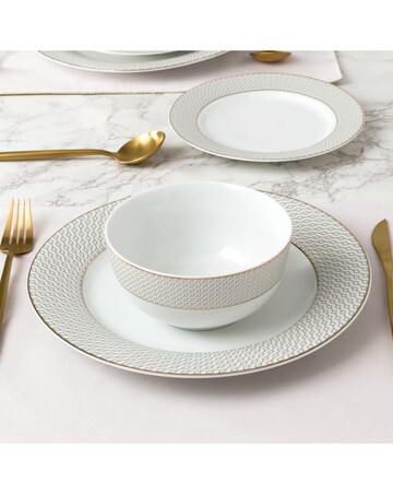 12pc Premium Diamond & Gold Dinner Set