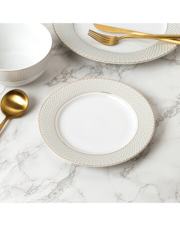 12pc Premium Diamond & Gold Dinner Set