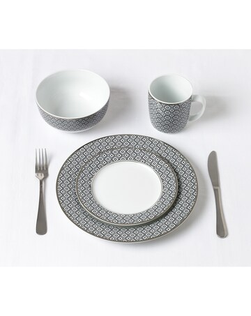 16pc Black Diamond Dinner Set with