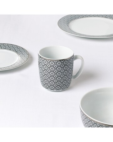16pc Black Diamond Dinner Set with