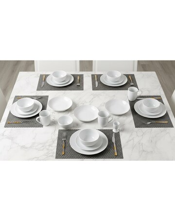 42pc White Porcelain Coup D/set