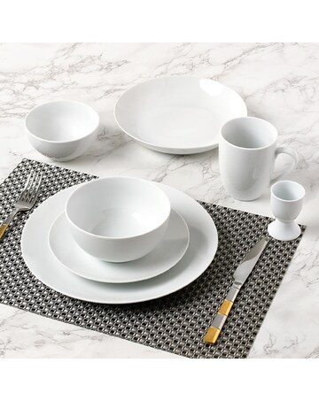 42pc White Porcelain Coup D/set