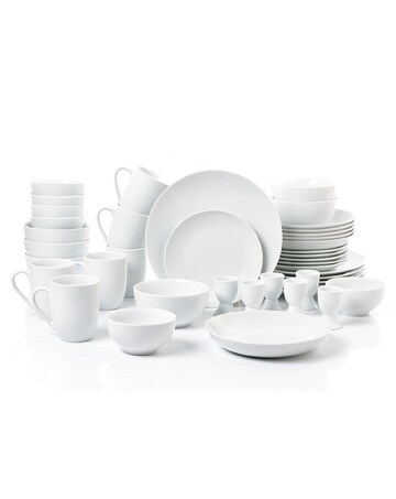 42pc White Porcelain Coup D/set