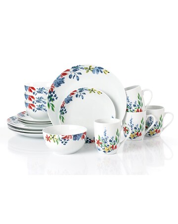 16pc Watercolour Floral Dinner Set
