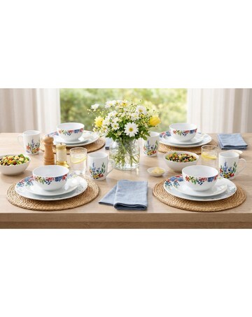 16pc Watercolour Floral Dinner Set