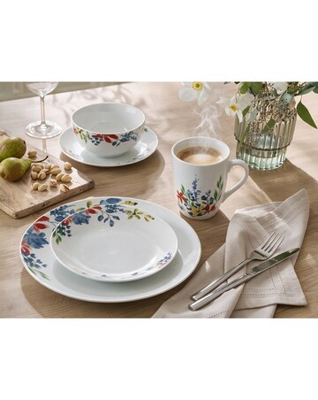 16pc Watercolour Floral Dinner Set