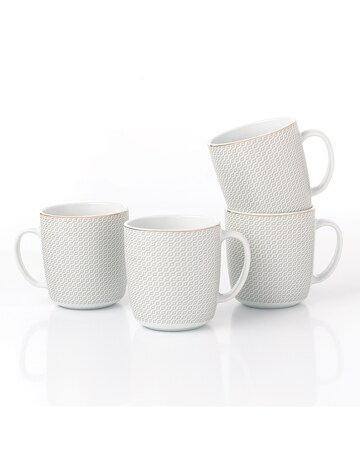 4pk Premium Diamond and Gold Mug Set