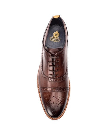Base London Cast Washed Lace Up Brogue Shoe