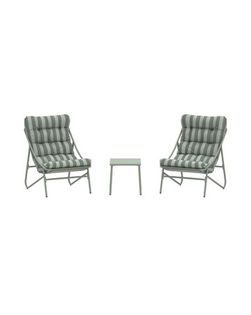Charles Bentley Porto Relaxing Green Stripe Bistro Set