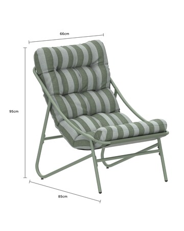 Charles Bentley Porto Relaxing Green Stripe Bistro Set