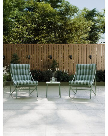 Charles Bentley Porto Relaxing Green Stripe Bistro Set