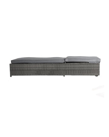Charles Bentley Rattan Sun Lounger Grey