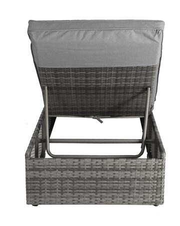 Charles Bentley Rattan Sun Lounger Grey