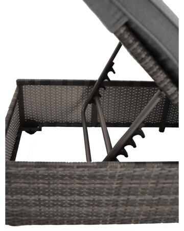Charles Bentley Rattan Sun Lounger Grey