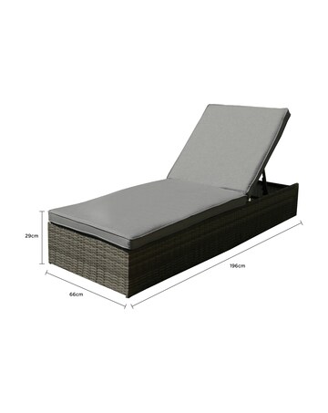 Charles Bentley Rattan Sun Lounger Grey
