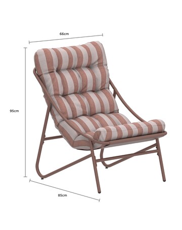 Charles Bentley Porto Relaxing Terracotta Stripe Bistro Set