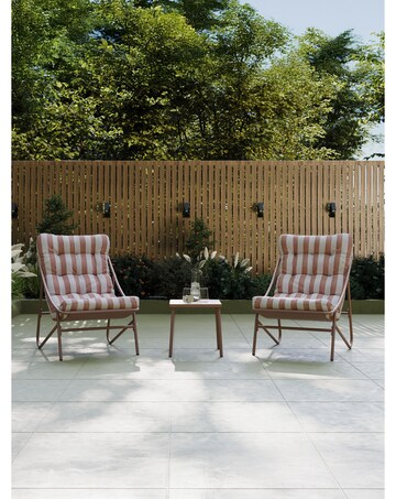 Charles Bentley Porto Relaxing Terracotta Stripe Bistro Set