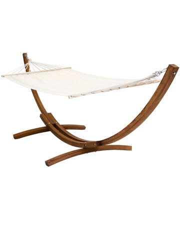 Charles Bentley Garden Hammock With Wooden Arc Stand One Person