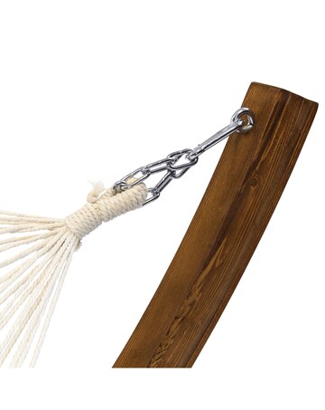 Charles Bentley Garden Hammock With Wooden Arc Stand One Person