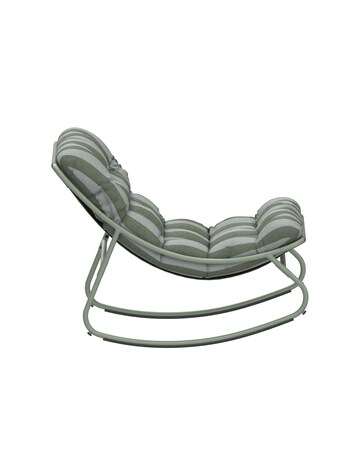 Charles Bentley Porto Relaxing Green Stripe Rocking Chair