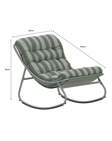 Charles Bentley Porto Relaxing Green Stripe Rocking Chair