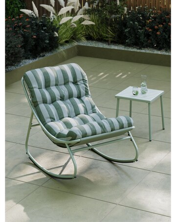 Charles Bentley Porto Relaxing Green Stripe Rocking Chair