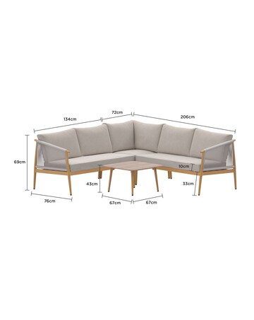Charles Bentley Almada Rope Weave 4-5 Seater Corner Lounge Set