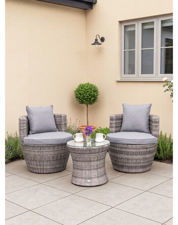 Charles Bentley 3 Piece Stacking Rattan Bistro Set