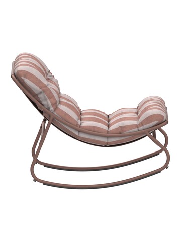 Charles Bentley Porto Relaxing Terracotta Stripe Rocking Chair