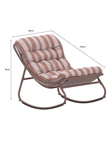 Charles Bentley Porto Relaxing Terracotta Stripe Rocking Chair