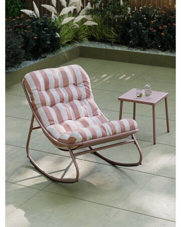 Charles Bentley Porto Relaxing Terracotta Stripe Rocking Chair