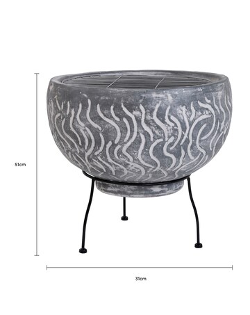 Charles Bentley Snug Toledo Clay BBQ Firepit with Grill