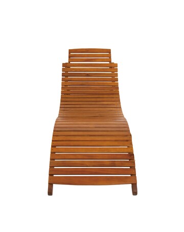 Charles Bentley Folding Curved FSC Wooden Sun Lounger
