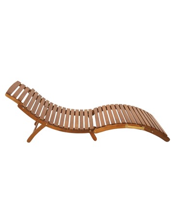 Charles Bentley Folding Curved FSC Wooden Sun Lounger