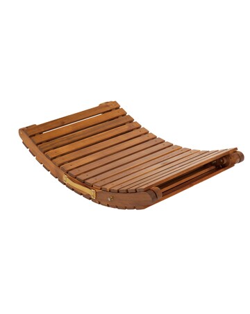 Charles Bentley Folding Curved FSC Wooden Sun Lounger