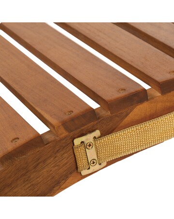 Charles Bentley Folding Curved FSC Wooden Sun Lounger
