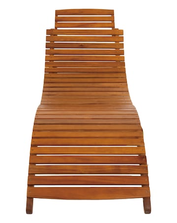 Charles Bentley Folding Curved FSC Wooden Sun Lounger
