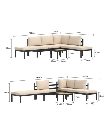 Charles Bentley Lagos 4 Piece Multi-Way Aluminium Sofa Set