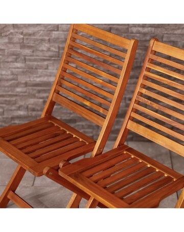 Charles Bentley Pair of FSC Wooden Foldable Chairs