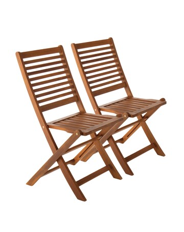 Charles Bentley Pair of FSC Wooden Foldable Chairs