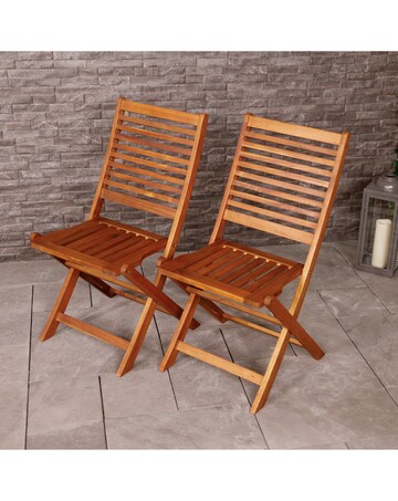 Charles Bentley Pair of FSC Wooden Foldable Chairs