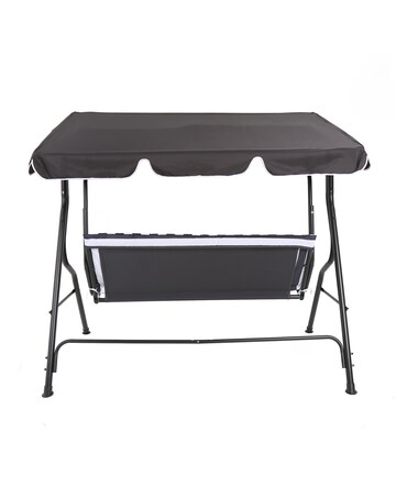 Charles Bentley 2 Seater Garden Swing Seat / Hammock - Grey Stripe