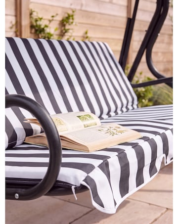 Charles Bentley 2 Seater Garden Swing Seat / Hammock - Grey Stripe