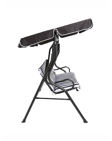 Charles Bentley 2 Seater Garden Swing Seat / Hammock - Grey Stripe
