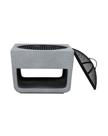 Charles Bentley Square Magnesium BBQ Fire Pit with Mesh Cover
