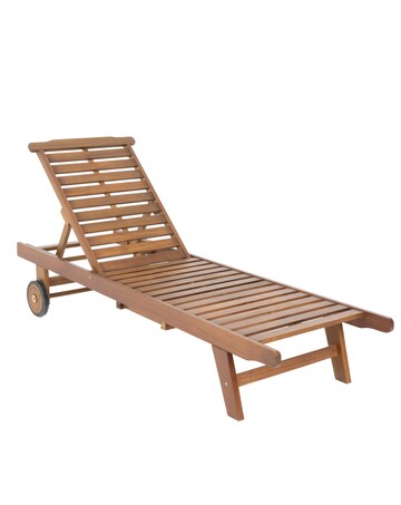 Charles Bentley FSC Certified Wooden Reclining Sun Lounger