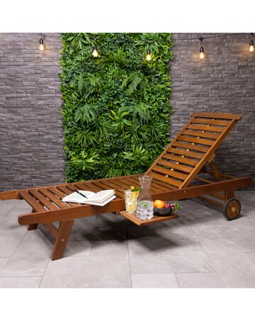 Charles Bentley FSC Certified Wooden Reclining Sun Lounger